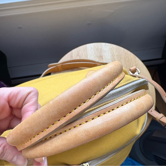 Dooney & Bourke Dillen Double Pocket Satchel Yellow Canvas - Picture 9 of 16